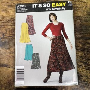 Simplicity Womens Long Skirt Vintage Uncut Pattern Sz 8-16 #A2312